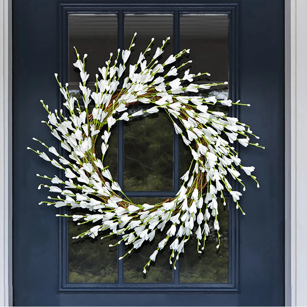 White Forsythia Wreath