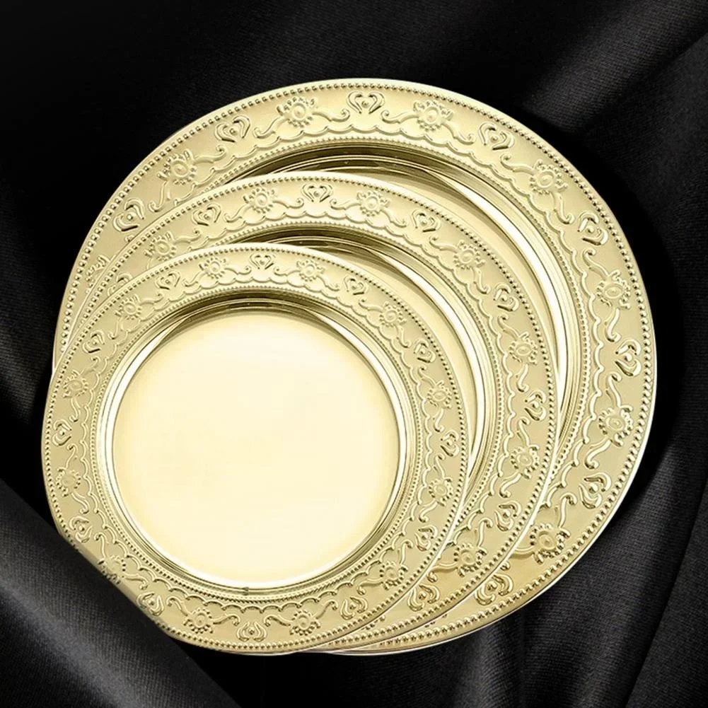 7 Stackable Dinner Mirror Plate Polish Stainless Western Steel Steak Serving Kitchen Dish Gadget Prato