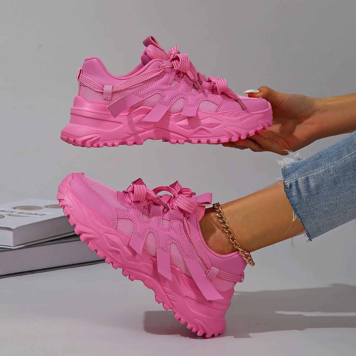 Woman Sneakers Platform Sports Shoes Comfortable Sports Casual Shoes Zapatillas Increase Height Walking