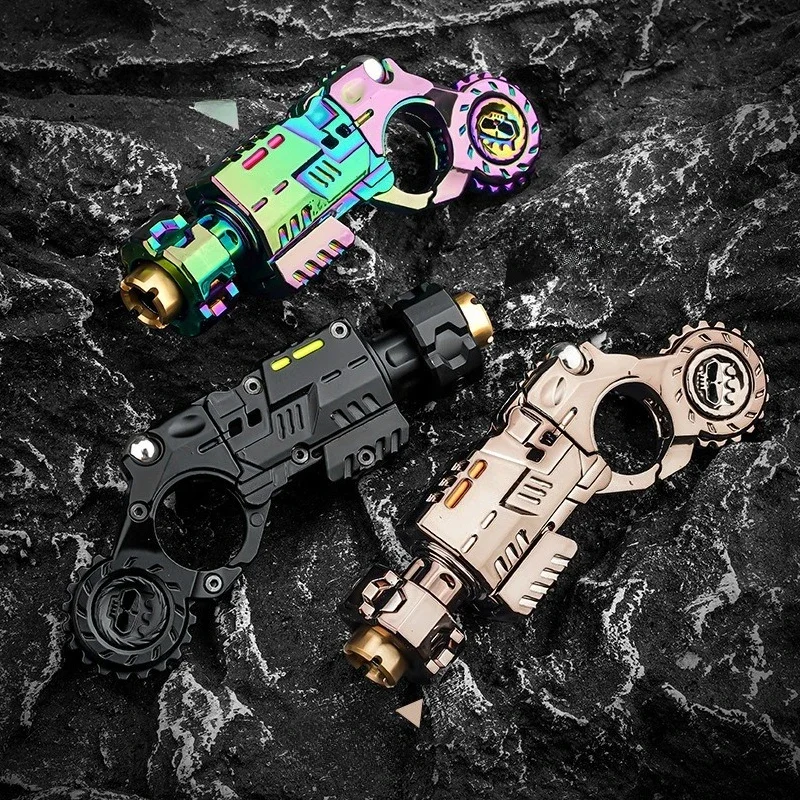 Stress Relief Sensory Toy Shell-Ejecting Metal Alloy Pistol Tactical Style EDC Office Desk Shooting Gadget for Boys Collectors