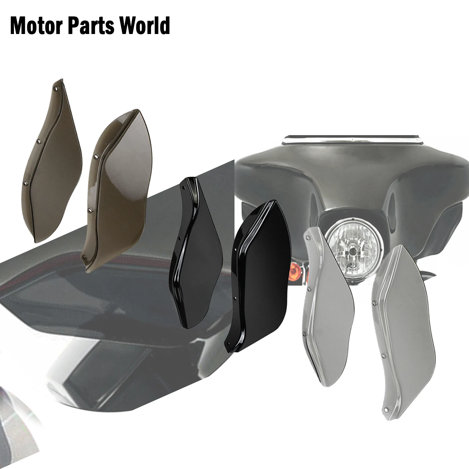 Moto Abs Carenatura Parabrezza Ala Laterale Air Batwing Deflettore Per Harley Touring Street Glide Road King Electra 1996-2013