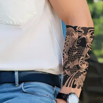 Adesivi per Tatuaggi 3D Impermeabili a Forma di Pesce Koi per Arte Corporea Semi-Permanente Unica e Duratura