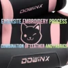 Dowinx Gaming Chair Cute with Cat Ears and Massage Lumbar Support, Ergonomic Computer Chair for Girl with Footrest and Headrest 4
