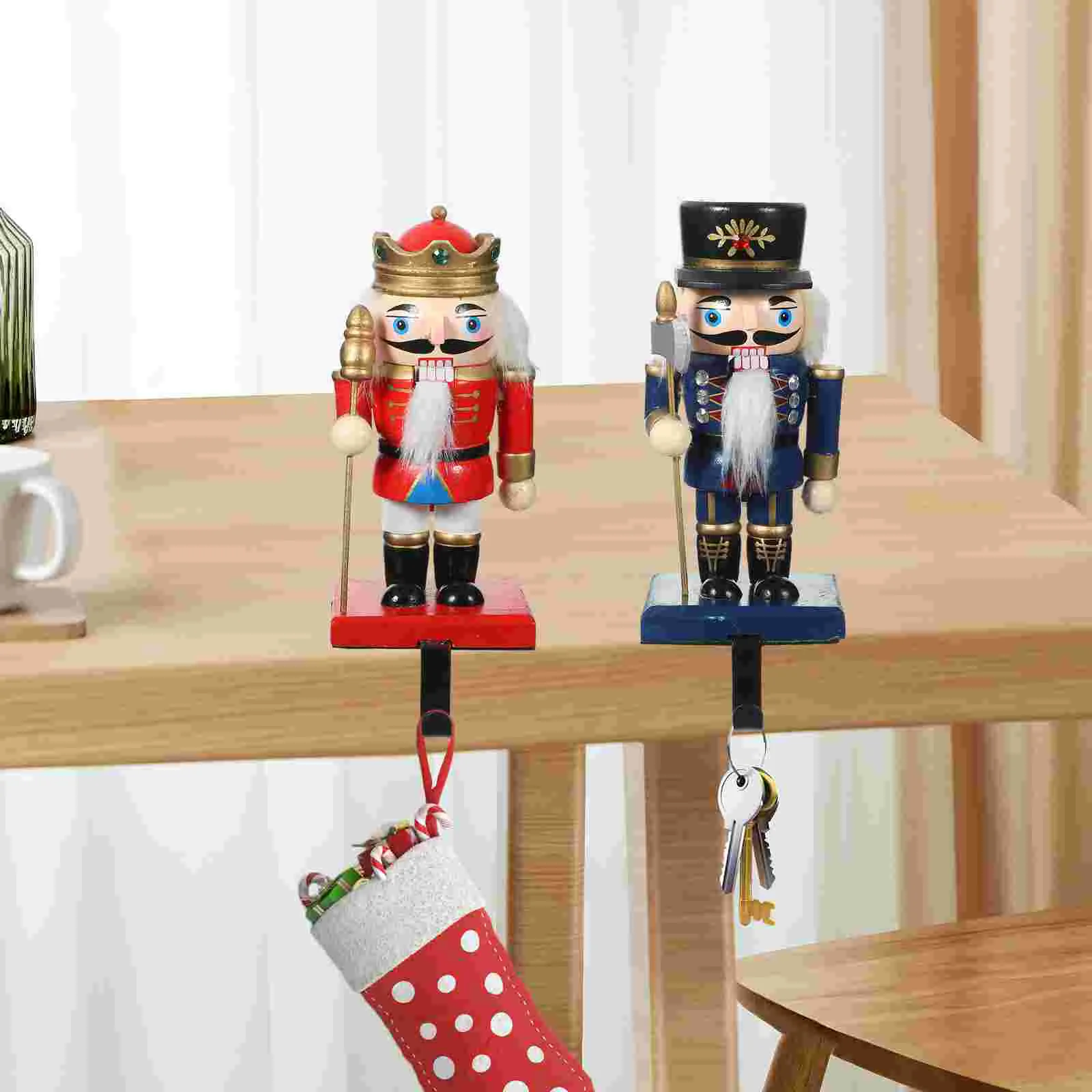 

Christmas Nutcracker Stocking Hooks Rustic Metal Rustic Metal Mantel Stocking Holders Table Decoration