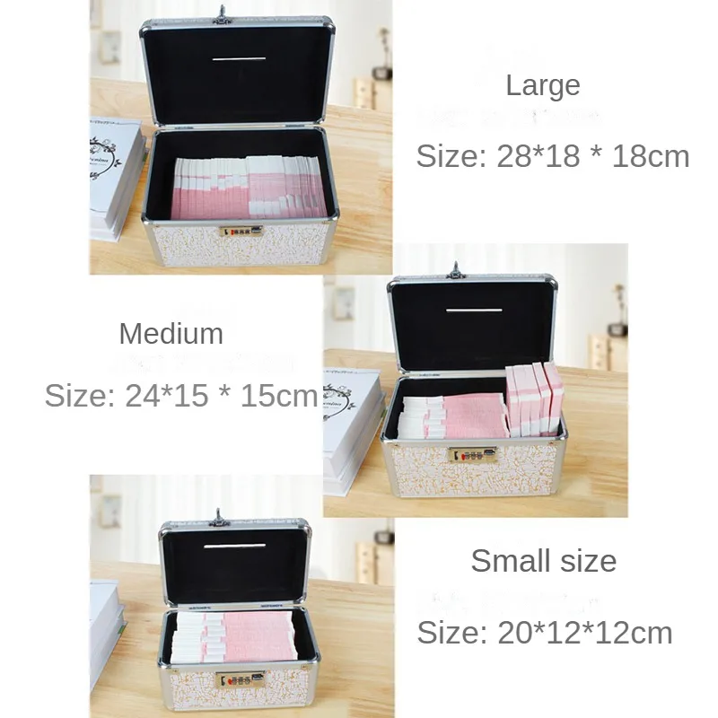 Hand-Held Aluminium Alloy Piggy Bank for Adults, Cash Saving Bank, Coin Organizer, Money Safe Box, Home Decoration Safe Gift 3