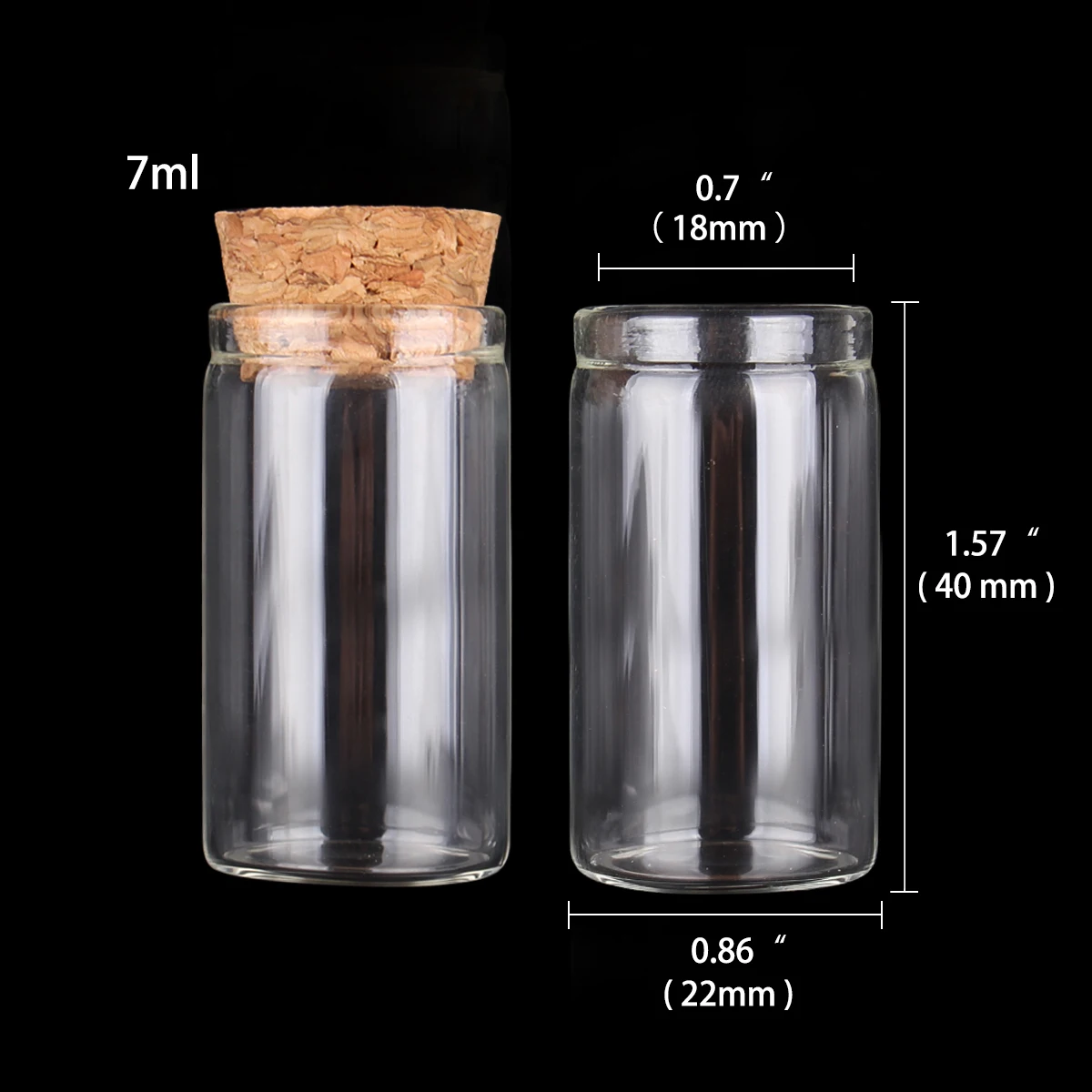 Set of 24 Glass Test Tubes with Cork Stoppers