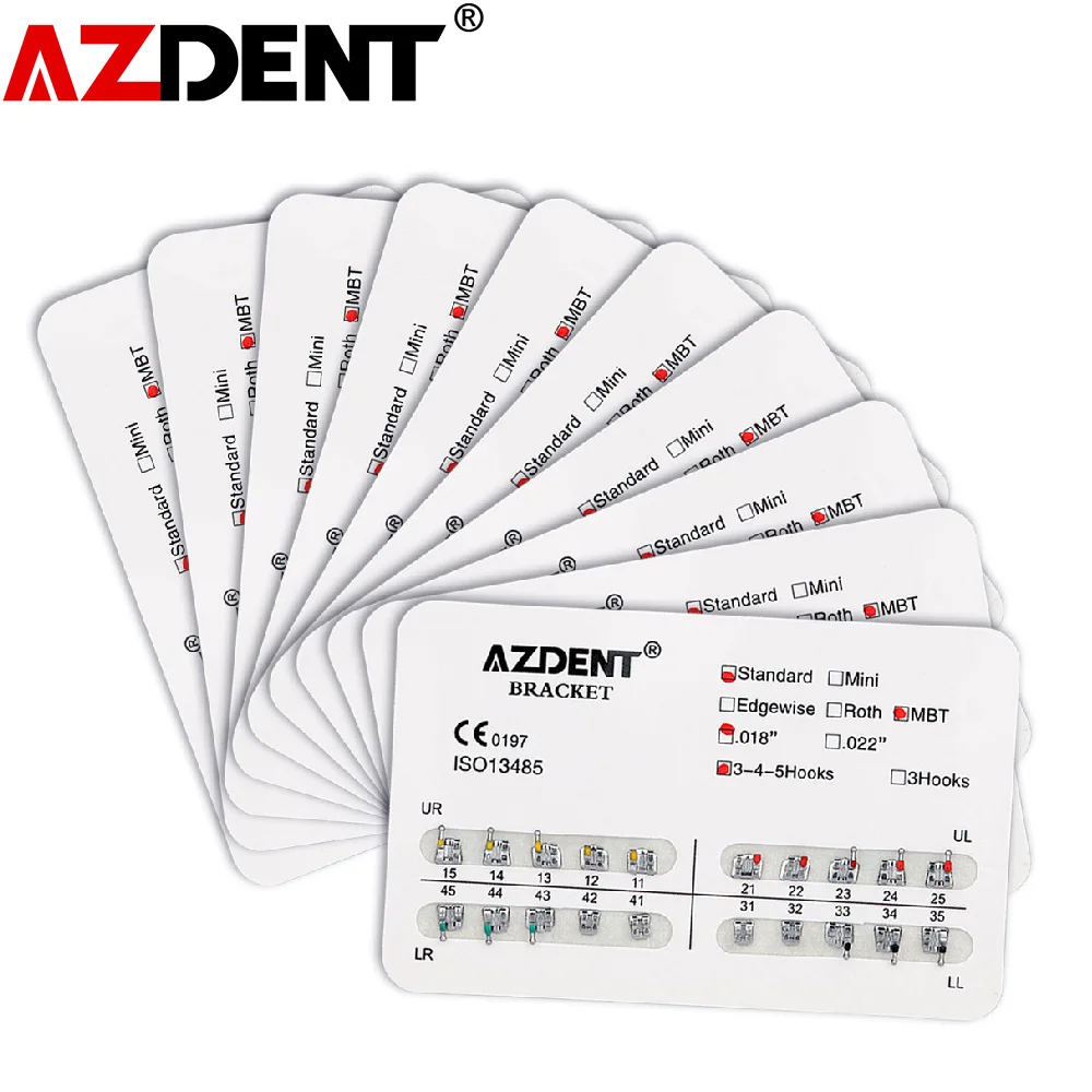 AZDENT 20pc/Kit Dental Orthodontic Bracket Braces Standard Roth .022 Hooks 3-4-5 - Foto 3