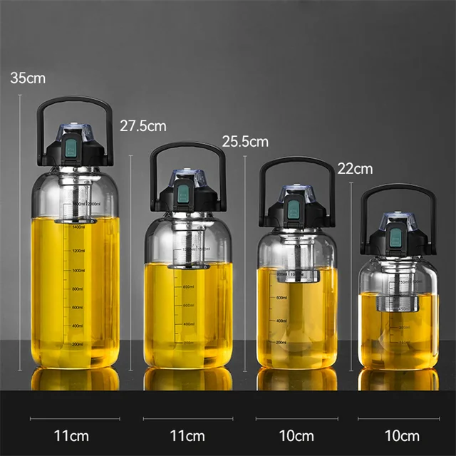 Large Capacity 800ml-2000ml Glass Water Bottles With Tea Strainer Travel Portable Tea Infuser Bottle For Sport Camping Drinkware 2