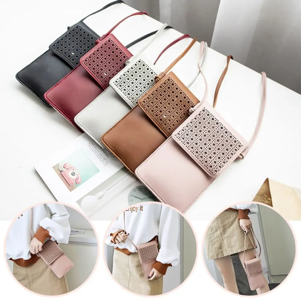 

High Quality Portable Women Wallet Touch Screen Shoulder Bag Mesh Breathability Handbag Cellphone Coin Purse