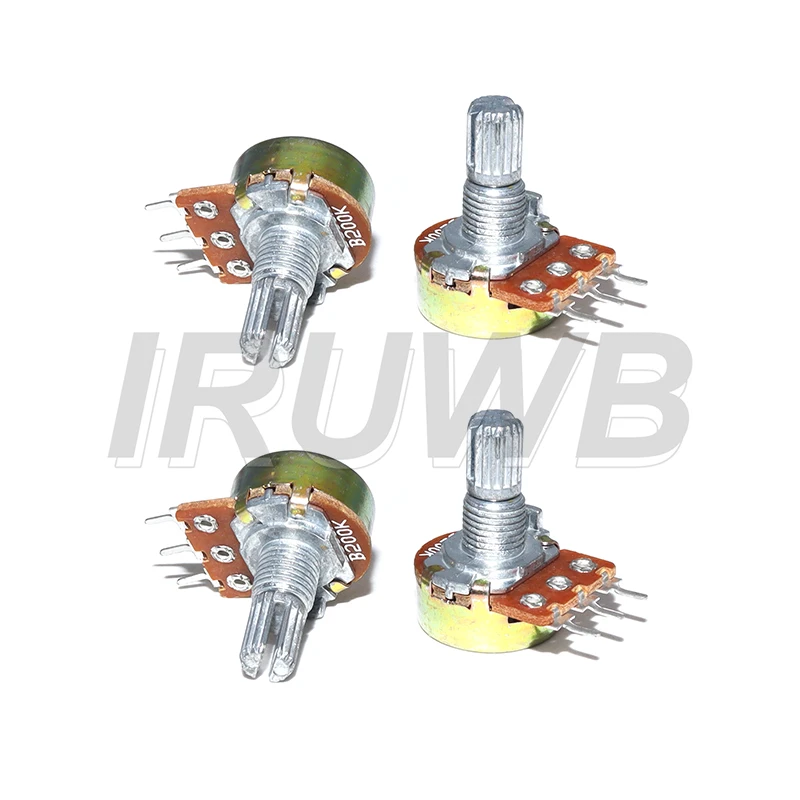 15mm Shaft 3Pin with Nuts and Washers WH148 B1K B2K B5K B10K B20K B50K B100K B250K B500K B1M Linear Taper Potentiometer Kit 5PCS