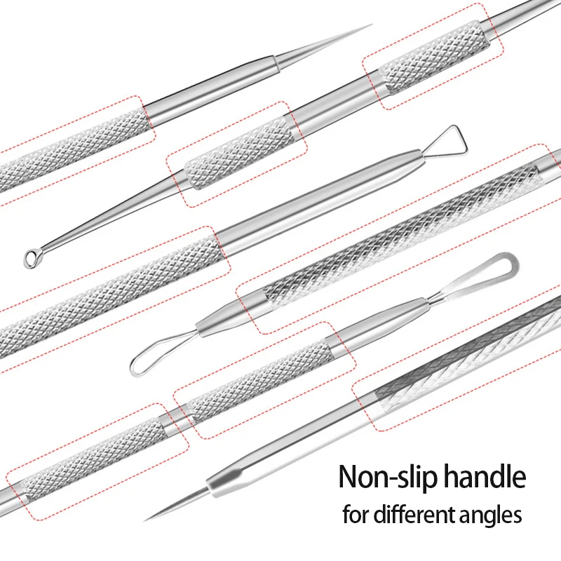 Stainless Steel Pimple Needle Double Head Acne Hook Pimple Squeeze Blackheads Whiteheads Remover Skin Care Women Beauty Set Tool facial beauty instrument blackhead remover skin tag remover blackhead instrument