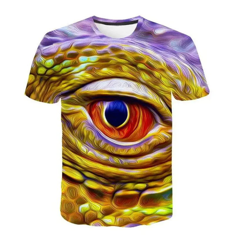 

Summer Fashion Eyes Graphic Pop Men T Shirt 3D Y2k Eyes Printed Short Sleeves Kids Cool Tee Shirts Women Breathable O-neck Tops