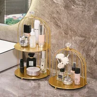 Metal Bird Cage Makeup Organizer Cosmetic Organiser Cosmetic Storage Shelf Bathroom Tabletop Toilet Vanity Organiser Makeup Box 1