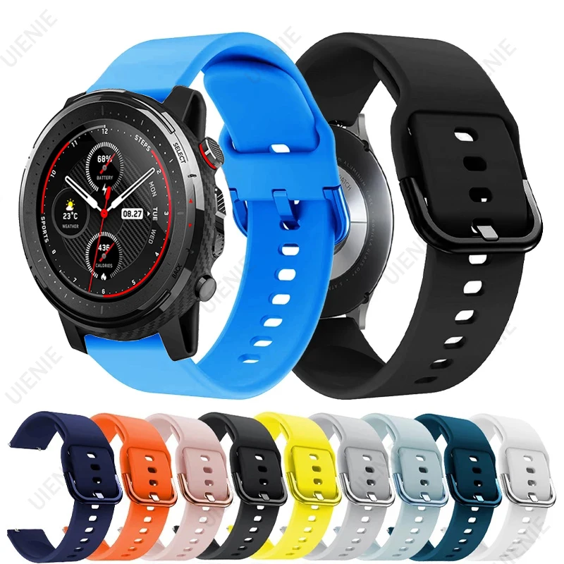 

22MM Soft Silicone Replacement Strap For Xiaomi Amazfit Stratos 3 2/2s Smart Watch Band for Huami Amazfit GTR 47MM Bracelet 2022