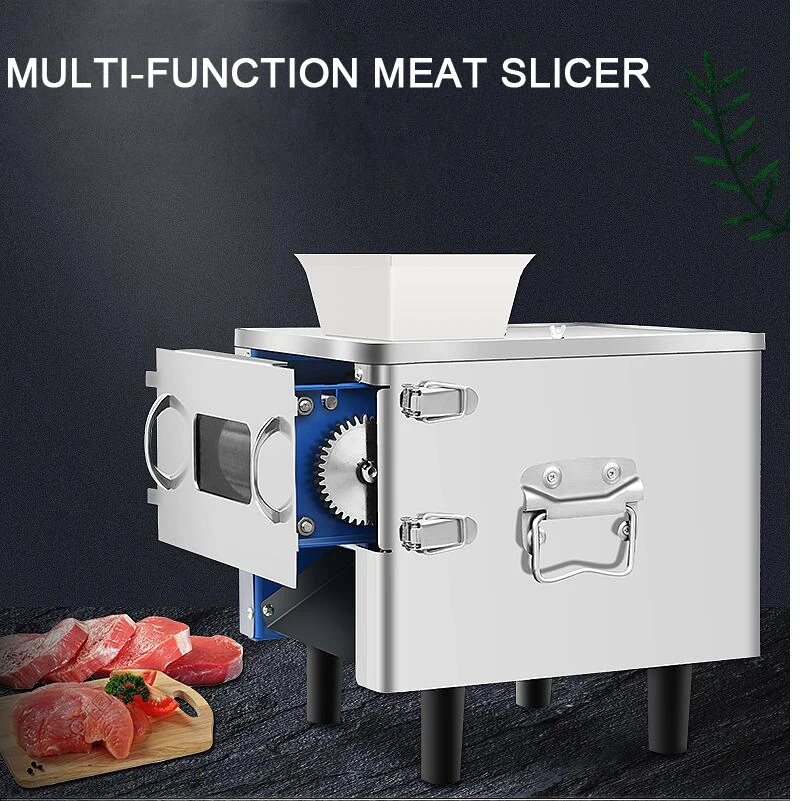 

Free shipping Electric Meat Slicer Commercial Fully Automatic Stainless Steel Dicing Machine Slice Ground Meat Wire Cutter