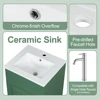 18" Bathroom Vanity With Sink, Vanity Cabinet With Door Shelf And Adjustable Shelf, Green 6