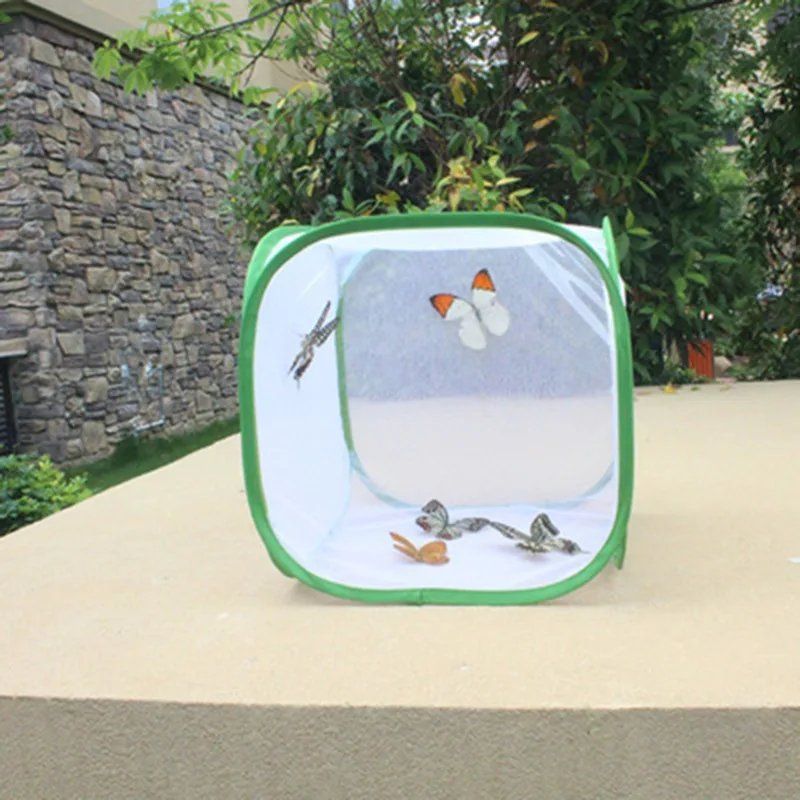 Insect Cage Butterfly Habitat Pop-up Collapsible Mesh Cage Plant Greenhouse Box Net Cloth