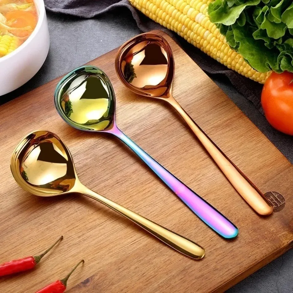 1 Pcs Stainless Steel Multi-purpose Soup Spoon Sauce Spoon Creative Deep Bottom Spoons Cute Kitchen Spoon Useful Kitchen Tool