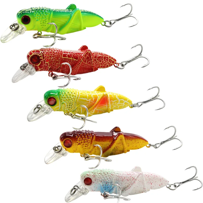 

1pcs Insect Bionic Fishing Lure 50mm /4g Grasshopper Minnow Hard Baits Squid Artificial Swimbaits Bass Carp Pike Fishing Tackle