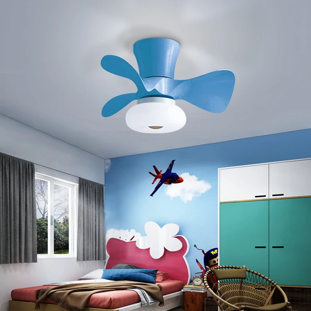 Lámpara de techo con forma de helicóptero para niños, ventilador de techo  para dormitorio de niños, ventiladores de techo con luces, lámparas de  techo