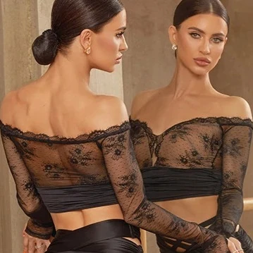 UK Latin Dance Dress - Off-Shoulder Lace Top with Built-in Bra & Heavy Work Skirt, Tummy Control High Waist with Attached Shorts