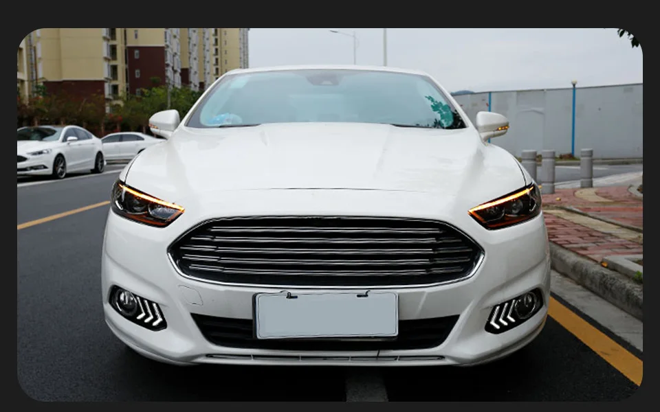 AKD Head Lamp for Ford Mondeo Fusion Headlight 2013-2016 Headlights Mondeo DRL Turn Signal High Beam Angel Eye Projector Lens