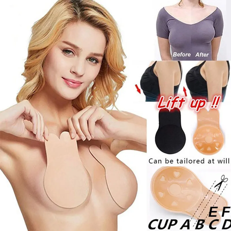 Sexy Underwear Women Sports Bra Women Breast Lifting Stickers Push Up Bras Silicone Invisible Chest Strapless Breast Rabbit Lift Up Tape Nipple Cover Bra Pads