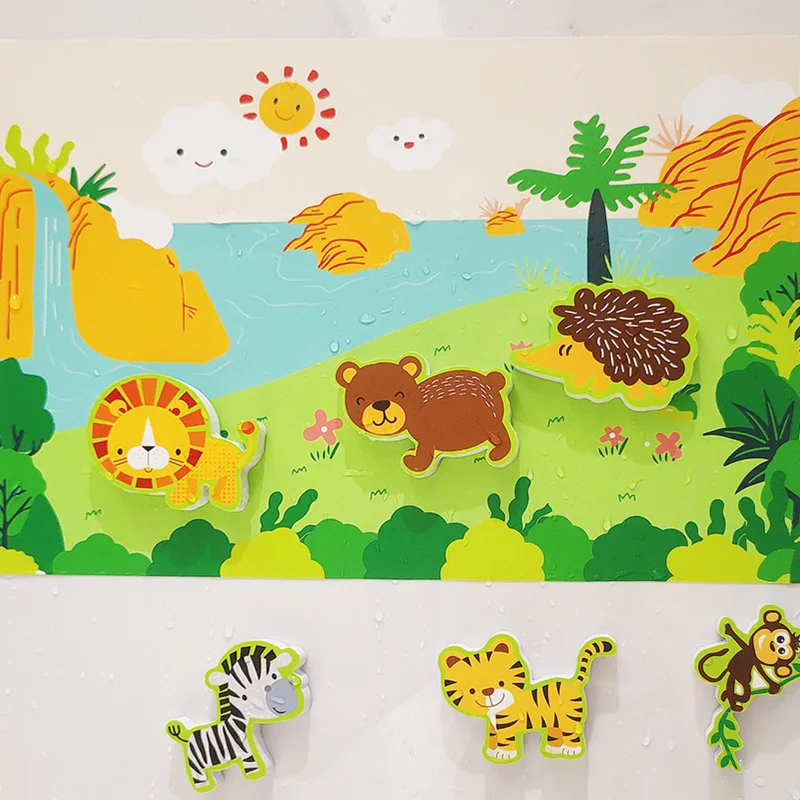 

Bathing Toy Wall Stickers Splashing Floating Foam Transportation Marine World Animal Toys Bath Toys Toddler Toys