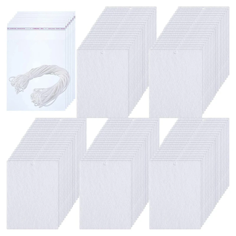 

150 Pieces Sublimation Air Freshener Sheets Rectangle Fragrant Sheets With Elastic Rope And 200 Pieces Bags