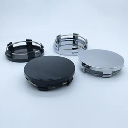 4Pcs/Set 60mm Car Wheel Center Hub Cap Black Silver Universal ABS Vehicle Tyre Tire Rim Cover Protector Decorations