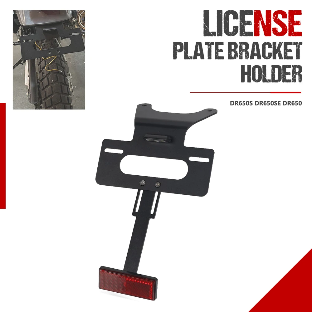 

For Suzuki DR650 DR650S DR650SE 1996-2023 License Plate Holder Fender Eliminator Rear Tail Tidy Registration Plate Kit Black
