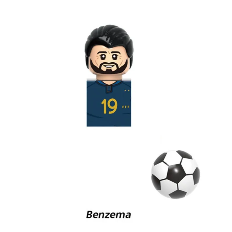2024 NEW World Famous Football Players Figurine Messi Ronaldo Neymar Lewandowski Mini Action Building Block Model Toy regali per bambini
