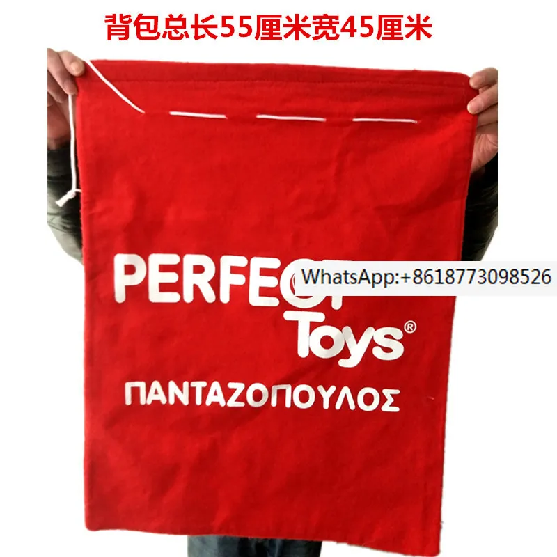 

Santa Claus backpack, red velvet cloth, large closure, candy gift bags, Christmas decoration props wholesale