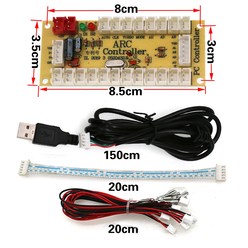 Arcade Game Stick Copy SANWA Game Machine Arcade Console DIY Kit 8 Way Joystick Push Buttons For PC Raspberry Pi Zero Delay USB Board Controller