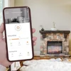 LED Electric Fireplace Stove with Imitation Wood and Stone Wall Frame - Remote Control -3D Wood and Fire 3