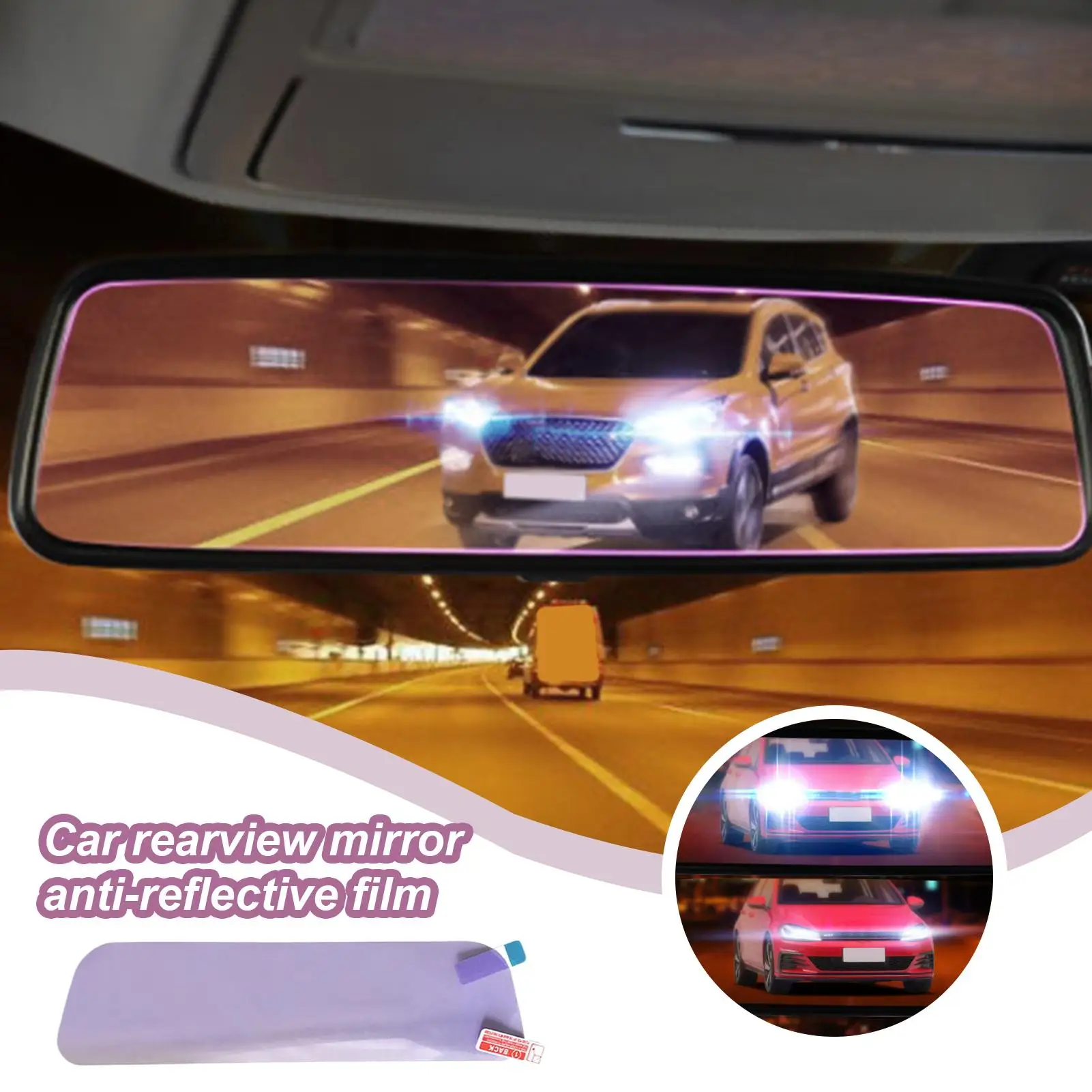 Rearview Mirror Anti Glare Film Vehicle Rearview Reflective-proof Protector Protective Vehicle Rear View Film for Safe Driving