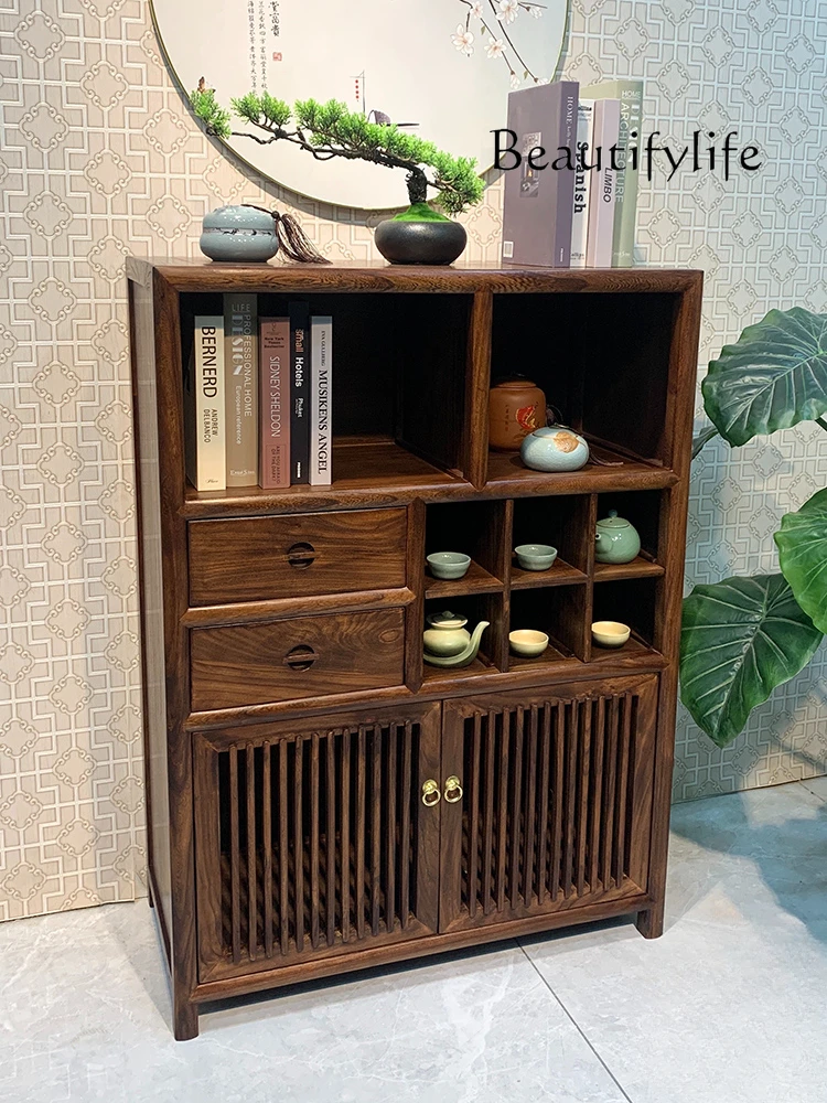 

New Chinese Furniture Small Duobao Pavilion Zen Solid Wood Storage Cabinet