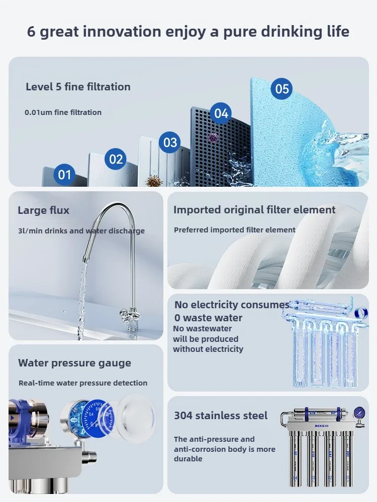 Water purifier Household direct drinking water purifier Kitchen tap water pre-filter Ultrafiltration