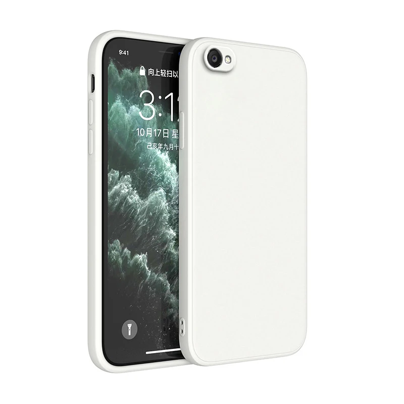 Luxury Square Liquid Silicone Soft Phone Case - Classic Edition