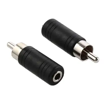 Adaptateur audio pour microphone, prise noire ou rouge, 3.5mm vers RCA, prise femelle 3.5mm, prise RCA mâle vers 3.5mm 1