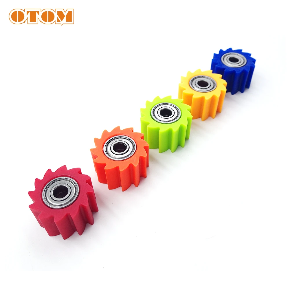 OTOM 2 Pcs Motorbike Chain Rollers (Serrated) Tensioner Pulley Wheel Guide Standard Parts For Dirt Street Bike Enduro Motorcycle