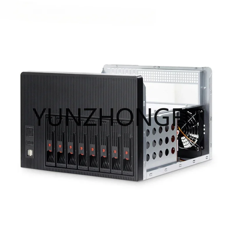핫 스왑 케이스 NAS IPFS 섀시, 최대 지지대 M-ATX, 9.6 인치 x 9.6 인치 이하, 마더보드, 홈 스토리지, 8 HDD 베이, 신제품