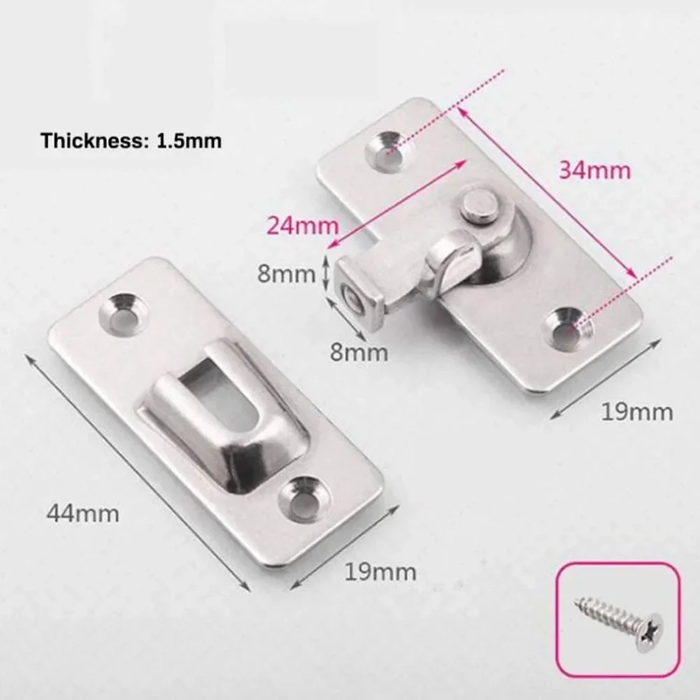 Door Lock Buckles 90 Degree Buckle Right Angle Hook Lock Bolts Stainless Steel For Sliding Door Casement Sheds Hardware door lock