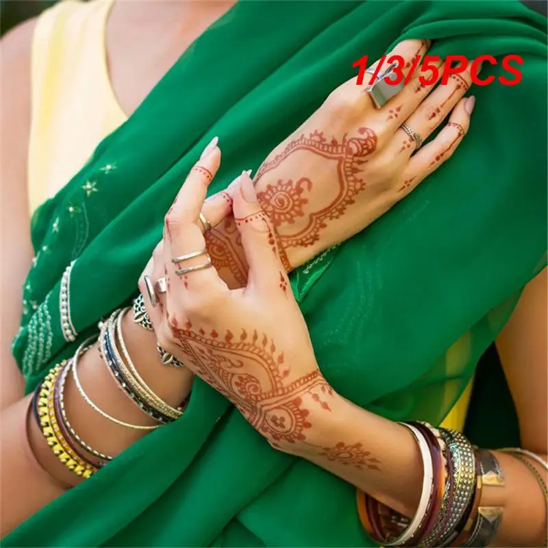 

1/3/5PCS Festive Waterproof High-quality Brown Eye-catching Unique Lace Red Brown Lace Tattoo Temporary Tattoo Trendy
