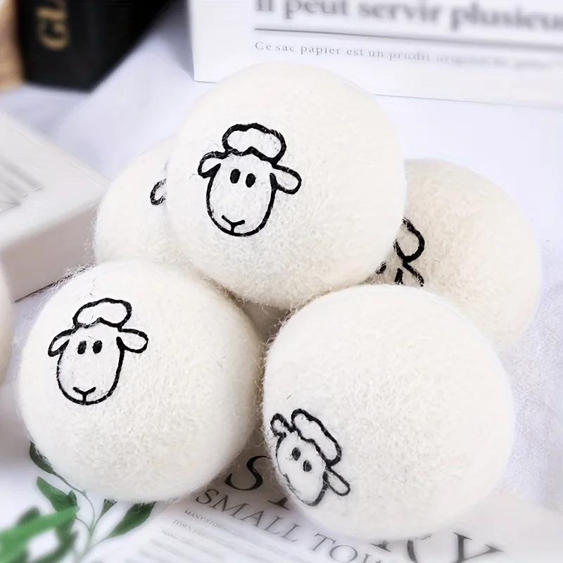 6pcs Wool Drying Balls Static Electricity Reducing Wrinkle Softener Washing Ball Clothes Care Supplies Home Cleaning Gadgets laundry ball