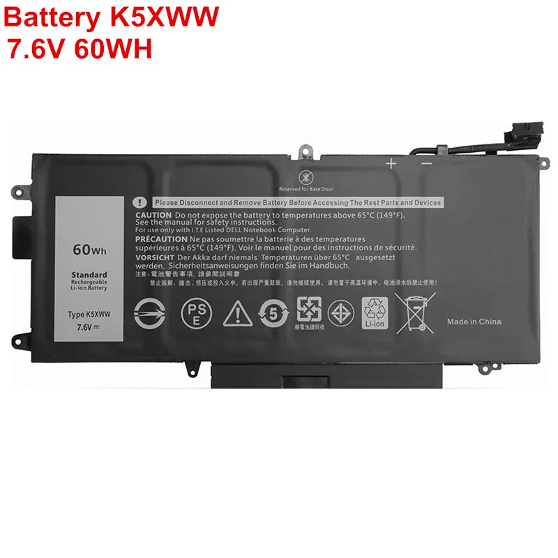 

Новый оригинальный аккумулятор K5XWW 7,6 в 60 Вт/ч для ноутбука Dell Latitude 12 5285 5289 7389 7390 2 в 1 Аккумулятор для ноутбука 71TG4 CFX97