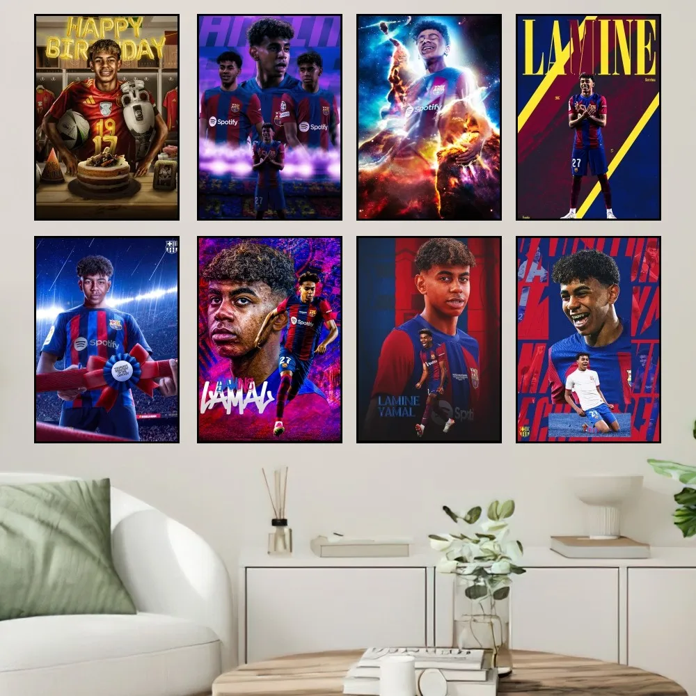 Lamine FootballStar Yamal 27 P Poster Prints Wall Sticker Painting Bedroom Living Room Decoration Office Home Self Adhesive poster prints