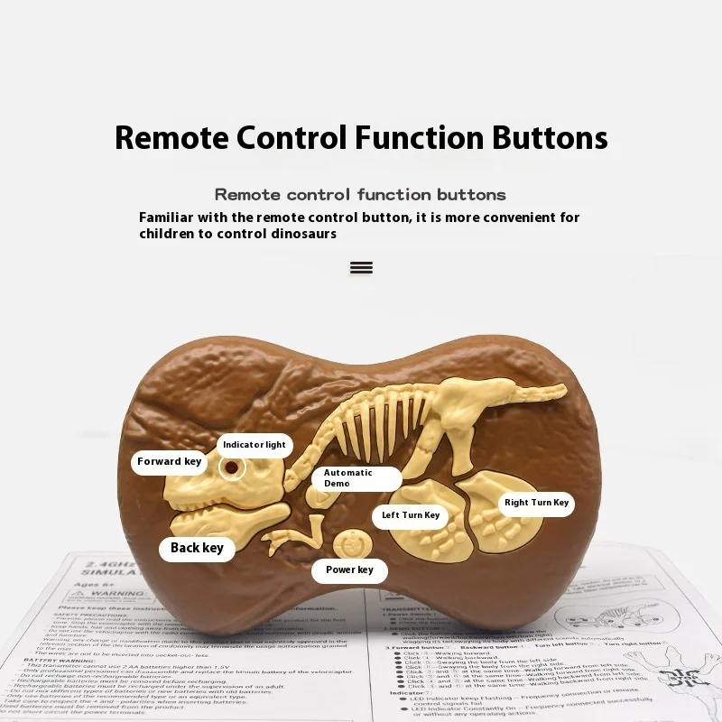 Raptor Robot Remote Control Electric Dinosaur Toy Sound And Light Simulation Mechanical Dinosaur Model Boy Toy Children'S Gift