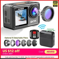 2" IPS Dual Screen Action Camera 5K 30FPS  4K 60FPS 48MP EIS Video With Optional Filter Lens 1080P Webcam Vlog WiFi Sports Cam 1
