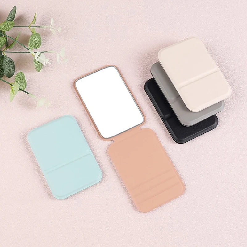 Hand-held Desktop Stand Folding High Definition Makeup Mirror Light Weight Easy To Carry Vanity Cosmetic Tools makeup mirror magnifying mirror hand holding mirror